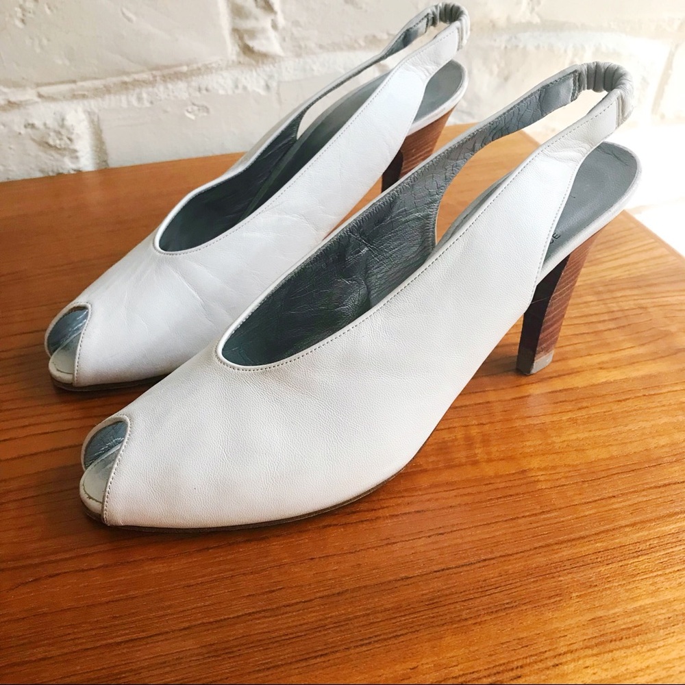 Vintage Charles Jourdan Slingback Leather Heels